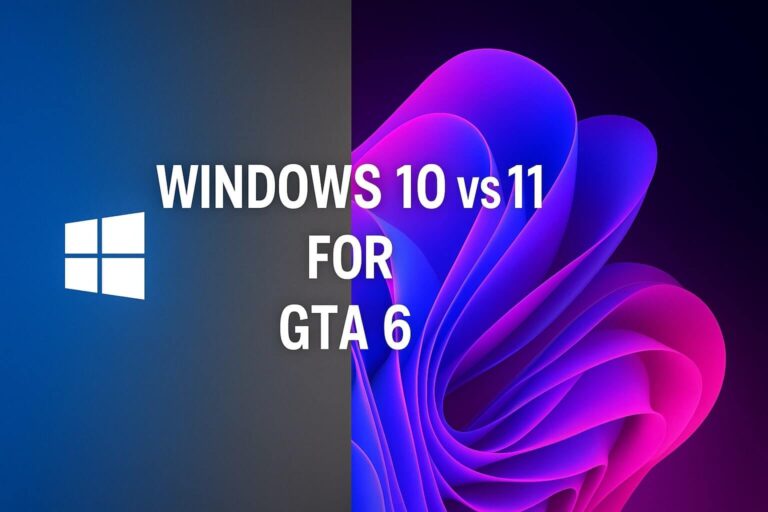 Comparison of Windows 10 and Windows 11 for GTA 6 gaming performance.