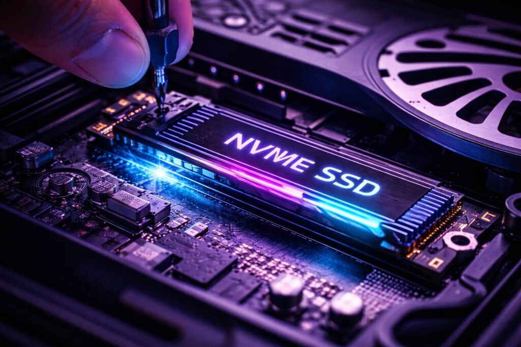 Installing an M.2 SSD into a PS5 to handle the massive digital download size of GTA 6.