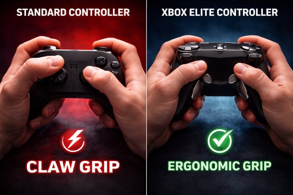 Avoiding the painful claw grip by using rear paddles on the best controller for GTA 6 PC