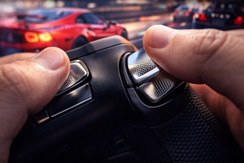 Using analog triggers on the best controller for GTA 6 PC for perfect driving mechanics