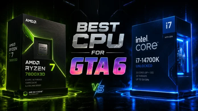 Best CPU for GTA 6 PC - AMD Ryzen 7 7800X3D vs Intel Core i7-14700K comparison