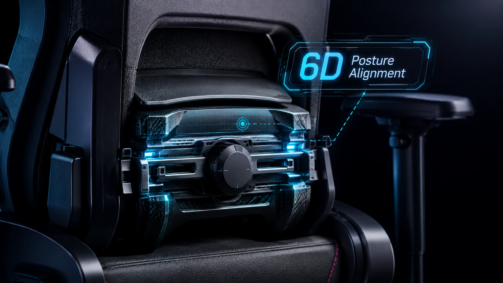 Premium ergonomic gaming chair with adjustable 6D posture alignment lumbar support system